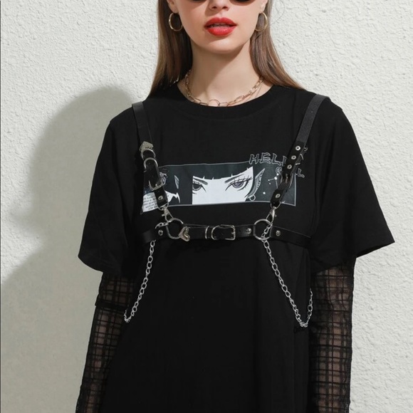 Black Harness O Ring Chain Belt New main image 4